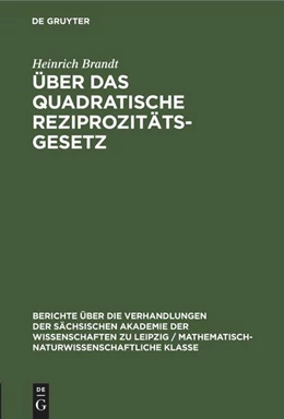 Abbildung von Brandt | Über das quadratische Reziprozitätsgesetz | 1. Auflage | 1952 | beck-shop.de