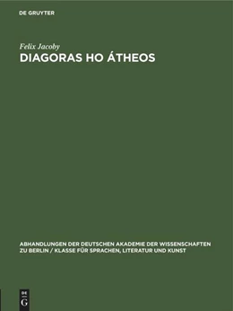 Abbildung von Jacoby | Diagoras ho átheos | 1. Auflage | 1960 | beck-shop.de