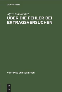 Abbildung von Mitscherlich | Über die Fehler bei Ertragsversuchen | 1. Auflage | 1951 | beck-shop.de