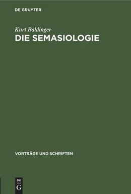 Abbildung von Baldinger | Die Semasiologie | 1. Auflage | 1958 | beck-shop.de
