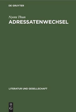 Abbildung von Thun | Adressatenwechsel | 1. Auflage | 1988 | beck-shop.de