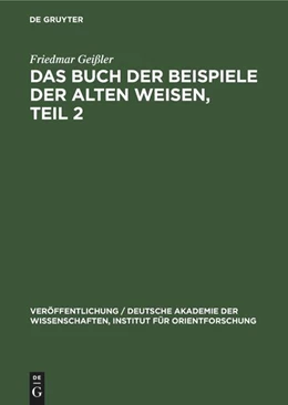 Abbildung von Geißler | Das Buch der Beispiele der alten Weisen, Teil 2 | 1. Auflage | 1975 | beck-shop.de