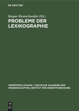 Abbildung von Riemschneider | Probleme der Lexikographie | 1. Auflage | 1971 | beck-shop.de