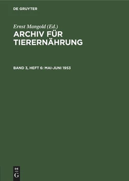 Abbildung von Mangold | Mai-Juni 1953 | 1. Auflage | 1954 | beck-shop.de