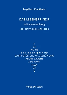 Abbildung von Kronthaler | Das Lebensprinzip | 1. Auflage | 2022 | 175 | beck-shop.de