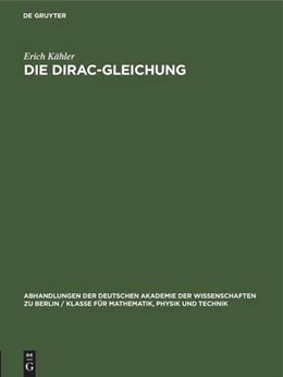 Abbildung von Kähler | Die Dirac-Gleichung | 1. Auflage | 1962 | beck-shop.de