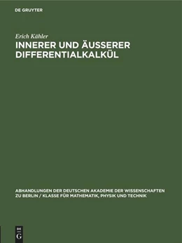 Abbildung von Kähler | Innerer und äusserer Differentialkalkül | 1. Auflage | 1961 | beck-shop.de