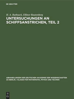 Abbildung von Rautenberg / Rathsack | Untersuchungen an Schiffsanstrichen, Teil 2 | 1. Auflage | 1961 | beck-shop.de