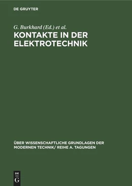 Abbildung von Burkhard / Kromrey | Kontakte in der Elektrotechnik | 1. Auflage | 1966 | beck-shop.de