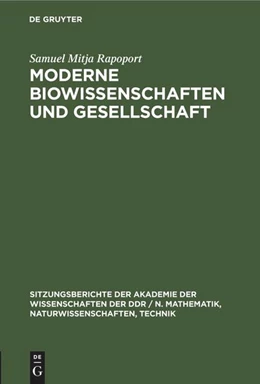 Abbildung von Rapoport | Moderne Biowissenschaften und Gesellschaft | 1. Auflage | 1989 | beck-shop.de