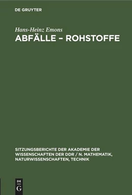 Abbildung von Emons | Abfälle - Rohstoffe | 1. Auflage | 1983 | beck-shop.de