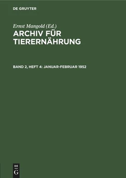 Abbildung von Mangold | Januar-Februar 1952 | 1. Auflage | 1953 | beck-shop.de