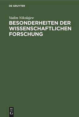 Abbildung von Nikolajew | Besonderheiten der wissenschaftlichen Forschung | 1. Auflage | 1975 | beck-shop.de