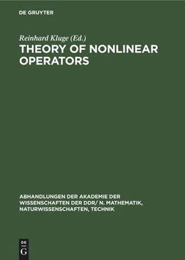 Abbildung von Müller / Kluge | Theory of Nonlinear Operators | 1. Auflage | 1979 | beck-shop.de