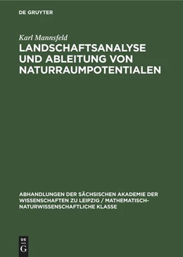 Abbildung von Mannsfeld | Landschaftsanalyse und Ableitung von Naturraumpotentialen | 1. Auflage | 1984 | beck-shop.de