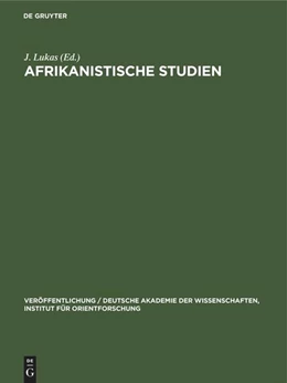 Abbildung von Lukas | Afrikanistische Studien | 1. Auflage | 1956 | beck-shop.de