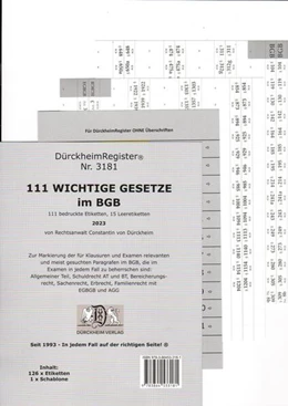 Abbildung von Dürckheim / Hackler | DürckheimRegister® -FamFG+ZPO - WICHTIGE §§ MIT STICHWORTEN | 1. Auflage | 2022 | beck-shop.de