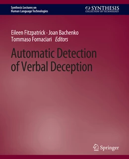Abbildung von Fitzpatrick / Bachenko | Automatic Detection of Verbal Deception | 1. Auflage | 2022 | beck-shop.de