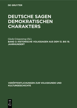 Abbildung von Griepentrog | Historische Volkssagen aus dem 13. bis 19. Jahrhundert | 1. Auflage | 1976 | beck-shop.de