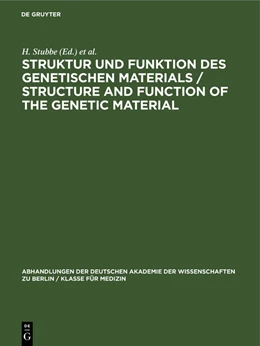 Abbildung von Böhme / Stubbe | Struktur und Funktion des Genetischen Materials / Structure and Function of the Genetic Material | 1. Auflage | 1965 | beck-shop.de