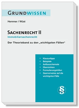Abbildung von Hemmer / Wüst | Grundwissen Sachenrecht II - Immobiliarsachenrecht | 8. Auflage | 2022 | beck-shop.de