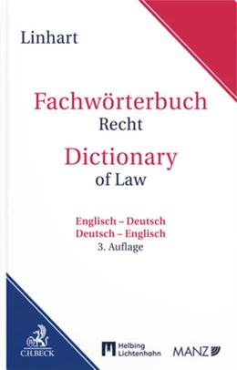 Abbildung von Linhart | Fachwörterbuch Recht/Dictionary of Law | 3. Auflage | 2025 | beck-shop.de