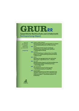 Abbildung von GRUR-RR • Gewerblicher Rechtsschutz und Urheberrecht Rechtsprechungs-Report | 18. Auflage | 2018 | beck-shop.de
