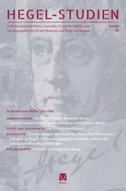 Abbildung von Bowman / Sandkaulen | Hegel-Studien Band 56 | 1. Auflage | 2022 | 56 | beck-shop.de