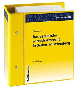 Abbildung von Bronner | Das Gemeindewirtschaftsrecht in Baden-Württemberg | 1. Auflage | 2017 | beck-shop.de