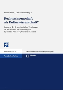 Abbildung von Senn / Puskás | Rechtswissenschaft als Kulturwissenschaft | 1. Auflage | 2012 | beck-shop.de