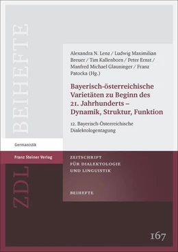 Abbildung von Lenz / Breuer | Bayerisch-österreichische Varietäten zu Beginn des 21. Jahrhunderts - Dynamik, Struktur, Funktion | 1. Auflage | 2017 | beck-shop.de