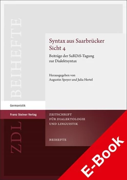 Abbildung von Speyer / Hertel | Syntax aus Saarbrücker Sicht 4 | 1. Auflage | 2021 | beck-shop.de
