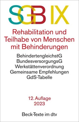 Abbildung von SGB IX Rehabilitation und Teilhabe von Menschen mit Behinderungen | 12. Auflage | 2023 | beck-shop.de