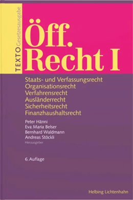 Abbildung von Hänni / Belser | TEXTO Öff. Recht I | 6. Auflage | 2023 | beck-shop.de