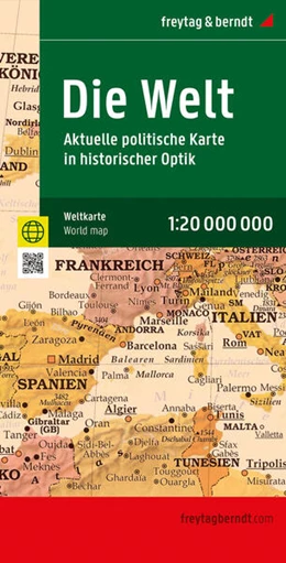 Abbildung von Freytag & Berndt | Weltkarte: Aktuelle Karte in historischem Stil, 1:20.000.000, Poster metallbestäbt, freytag & berndt | 1. Auflage | 2024 | beck-shop.de