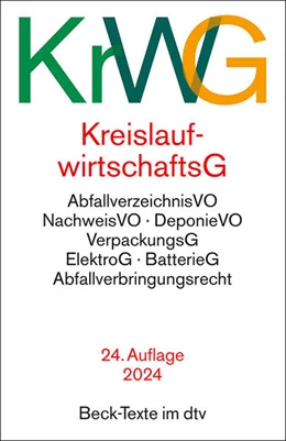 Abbildung von Beckmann | Kreislaufwirtschaftsgesetz | 24. Auflage | 2024 | beck-shop.de