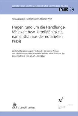 Abbildung von Wolf | Fragen rund um die Handlungsfähigkeit bzw. Urteilsfähigkeit, namentlich aus der notariellen Praxis | 1. Auflage | 2024 | 29 | beck-shop.de