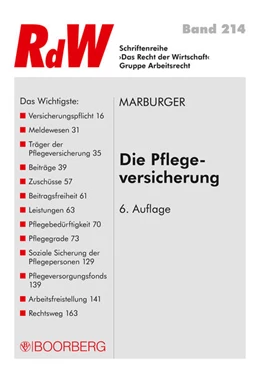 Abbildung von Marburger | Die Pflegeversicherung | 6. Auflage | 2017 | beck-shop.de
