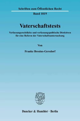 Abbildung von Brosius-Gersdorf | Vaterschaftstests. | 1. Auflage | 2006 | beck-shop.de