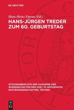 Abbildung von Emons | Hans-Jürgen Treder zum 60. Geburtstag | 1. Auflage | 1989 | beck-shop.de