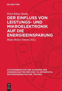 Abbildung von Budig / Emons | Der Einfluß von Leistungs- und Mikroelektronik auf die Energieeinsparung | 1. Auflage | 1990 | beck-shop.de
