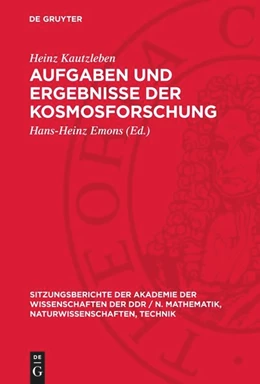 Abbildung von Kautzleben / Emons | Aufgaben und Ergebnisse der Kosmosforschung | 1. Auflage | 1990 | beck-shop.de