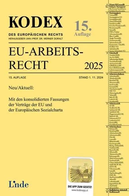 Abbildung von Dori / Doralt | KODEX EU-Arbeitsrecht 2025 | 15. Auflage | 2024 | beck-shop.de