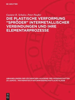 Abbildung von Paufler / Schulze | Die plastische Verformung 