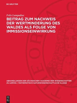 Abbildung von Lampadius | Beitrag zum Nachweis der Wertminderung des Waldes als Folge von Immissionseinwirkung | 1. Auflage | 1974 | beck-shop.de