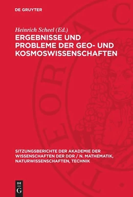 Abbildung von Scheel | Ergebnisse und Probleme der Geo- und Kosmoswissenschaften | 1. Auflage | 1975 | 1975,1 | beck-shop.de