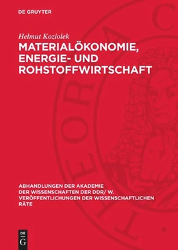 Abbildung von Koziolek | Materialökonomie, Energie- und Rohstoffwirtschaft | 1. Auflage | 1976 | 1976,4 | beck-shop.de