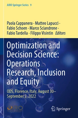 Abbildung von Cappanera / Lapucci | Optimization and Decision Science: Operations Research, Inclusion and Equity | 1. Auflage | 2024 | beck-shop.de