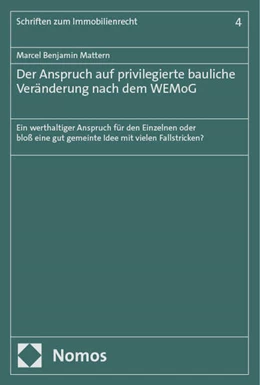 Abbildung von Mattern | Der Anspruch auf privilegierte bauliche Veränderung nach dem WEMoG | 1. Auflage | 2024 | beck-shop.de