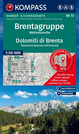 Abbildung von KOMPASS Wanderkarte 73 Brentagruppe, Weltnaturerbe / Dolomiti di Brenta 1:50.000 | 2. Auflage | 2025 | beck-shop.de